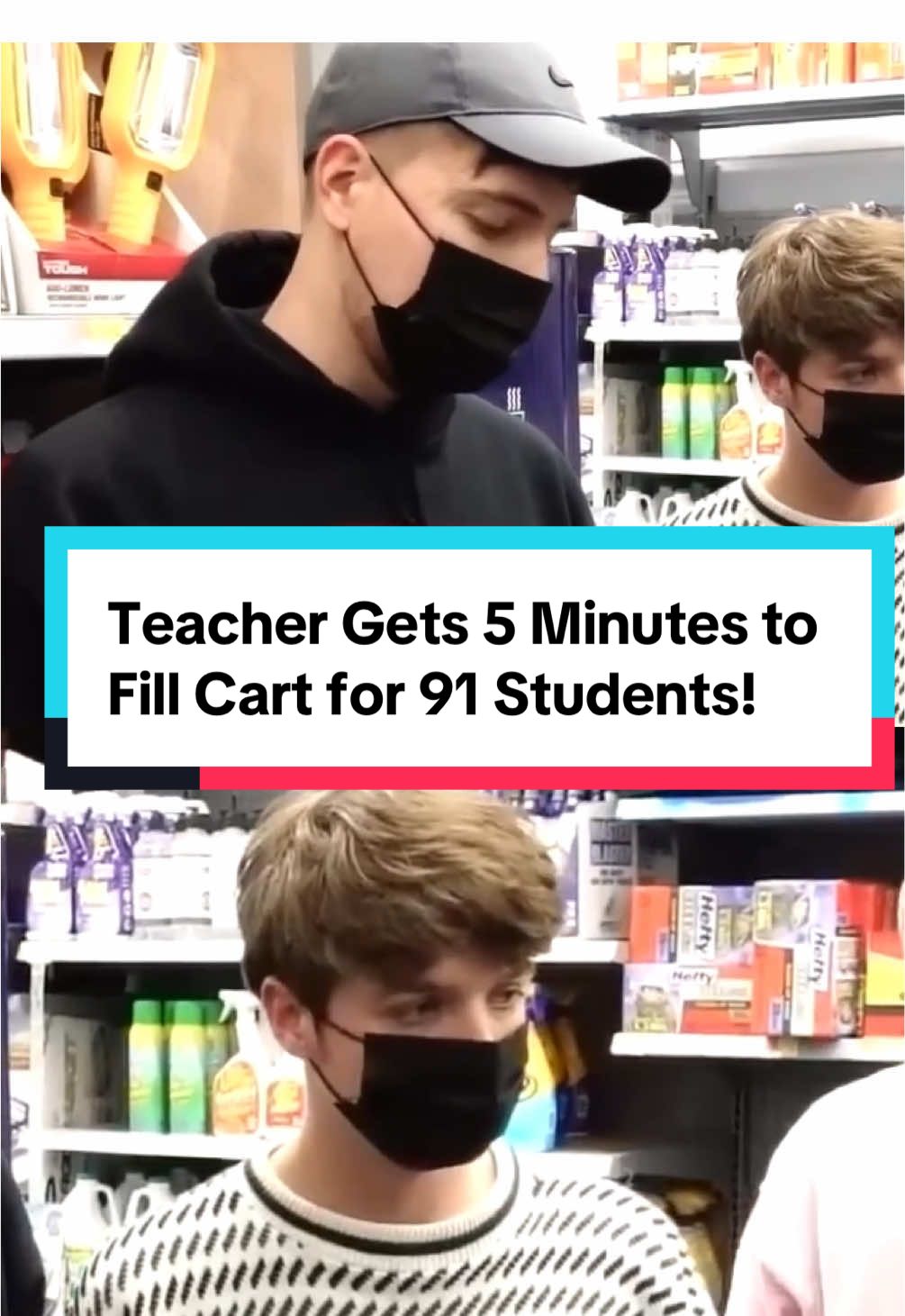 Teacher Gets 5 Minutes to Fill Cart for 91 Students!. #mrbeast #mrbeastchallenge #viralvideo #chellenge #students 