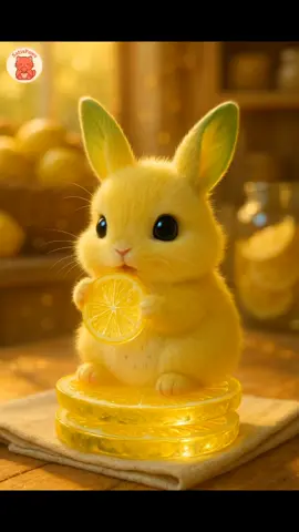 Baby Lemon Bunny Eating 🍋🐇✨ #satisfying #asmr #cute #aivideo #eating 