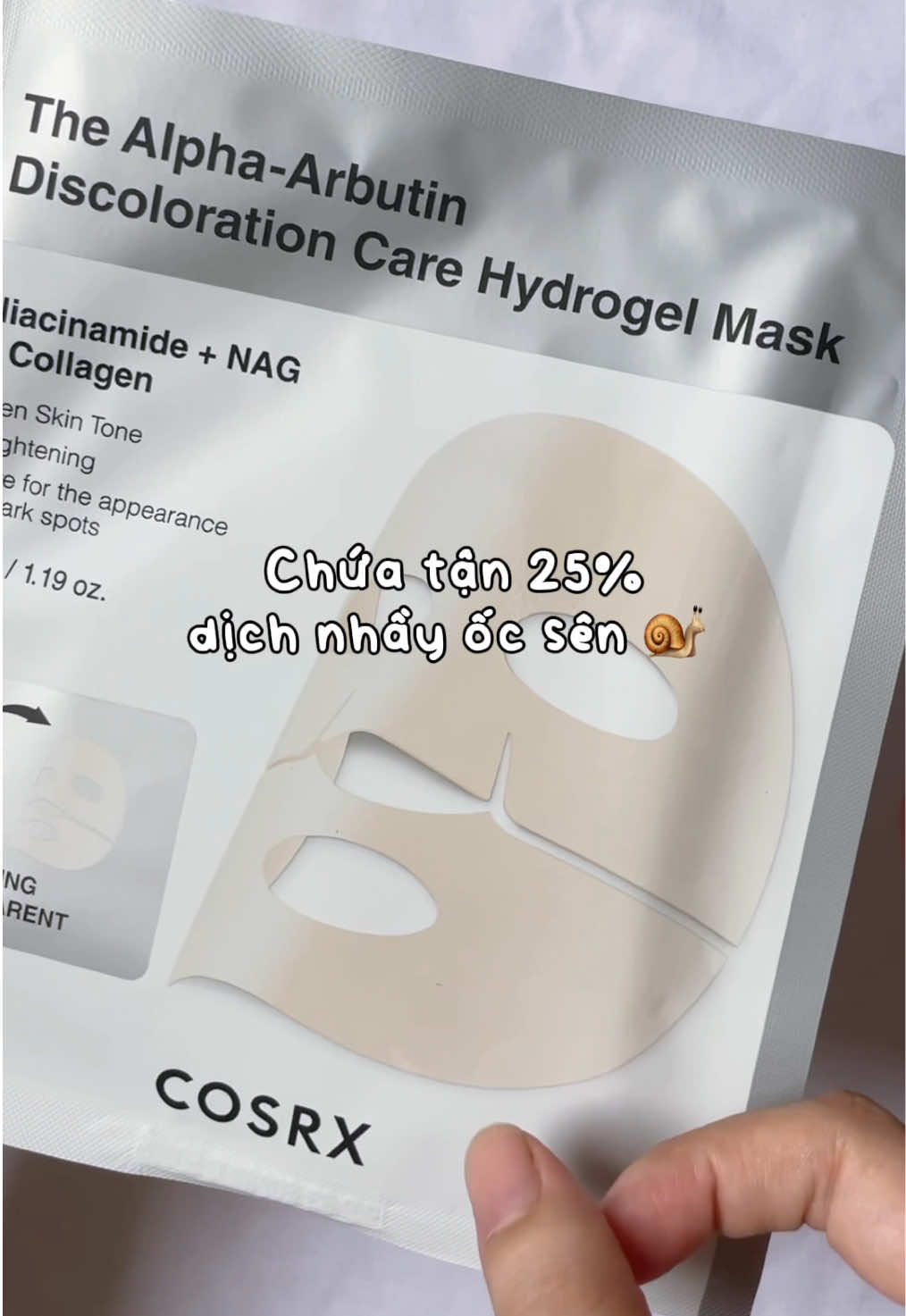 Mask thạch chứa tận 25% dịch nhầy ốc sên luôn nha 🐌 #skincare #kbeauty #cosrx #hydrogelmask 