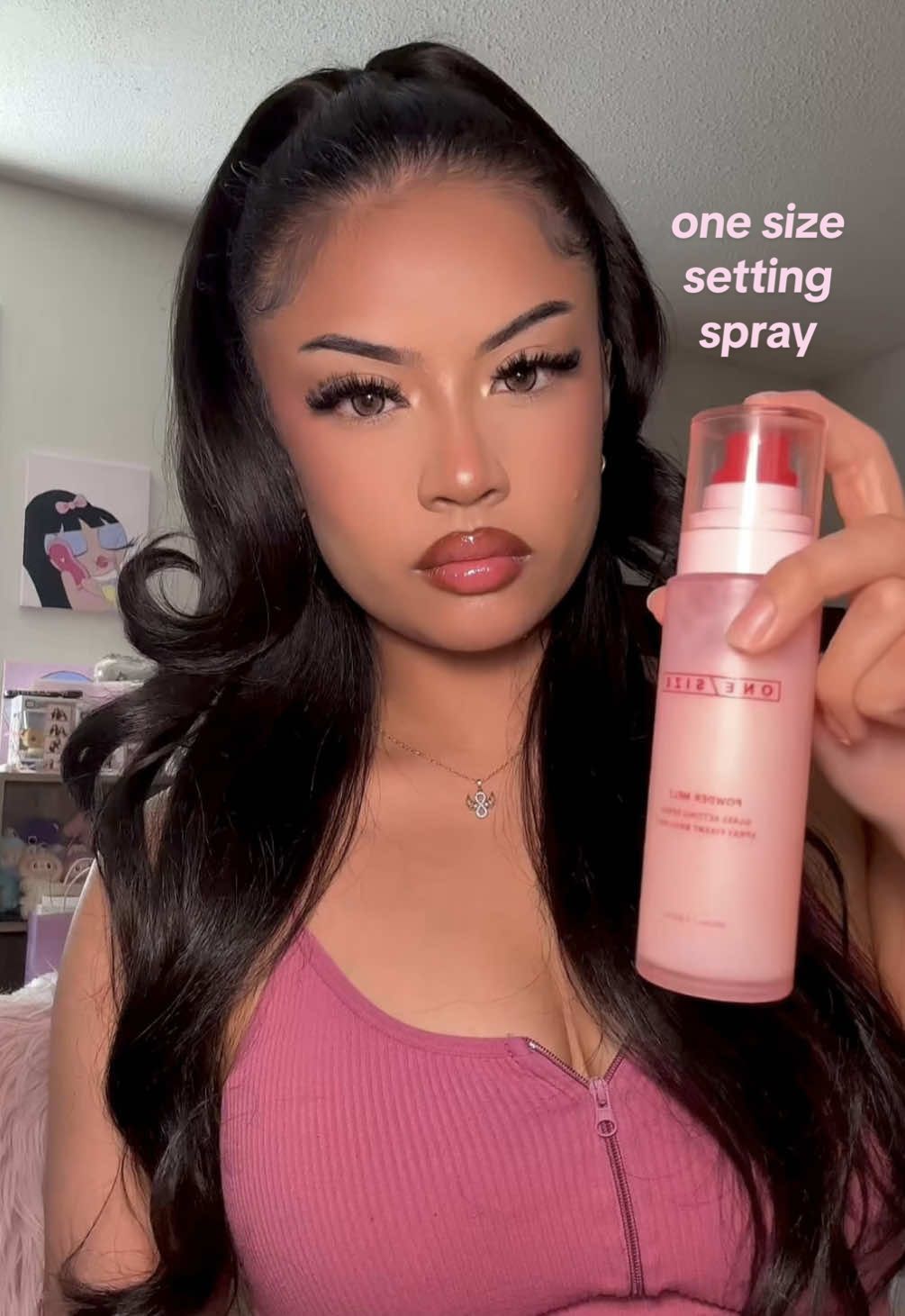 glass skin in a bottle 💖 one size powder melt glass setting spray #makeup #settingspray #onesize #glassskin @ONE SIZE BEAUTY  