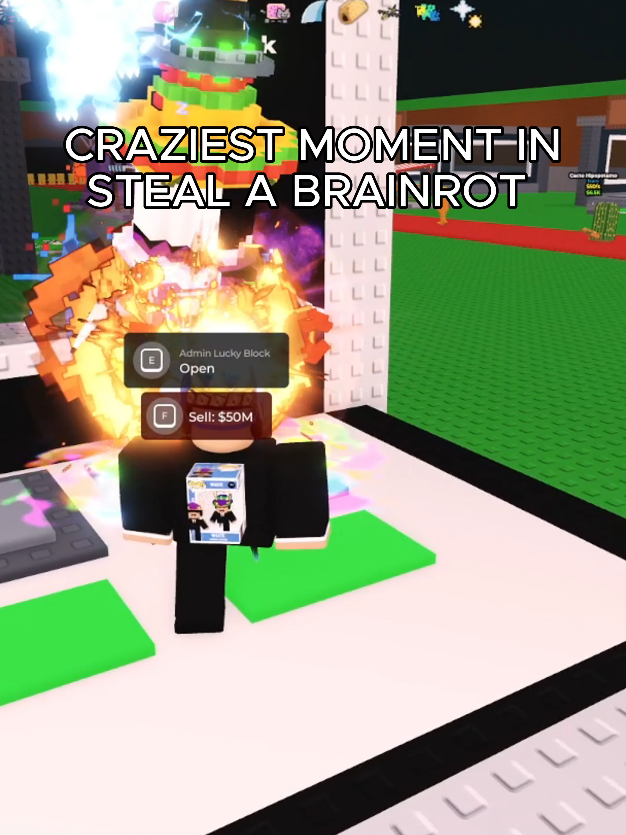 CRAZIEST MOMENT IN STEAL A BRAINROT 👀 #stealabrainrot #roblox #moment #luckyblock