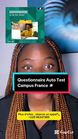 Questionnaire Auto test Campus France 🇫🇷 #pourtoii #voyage #pourtoi #procedure #campusfrance 