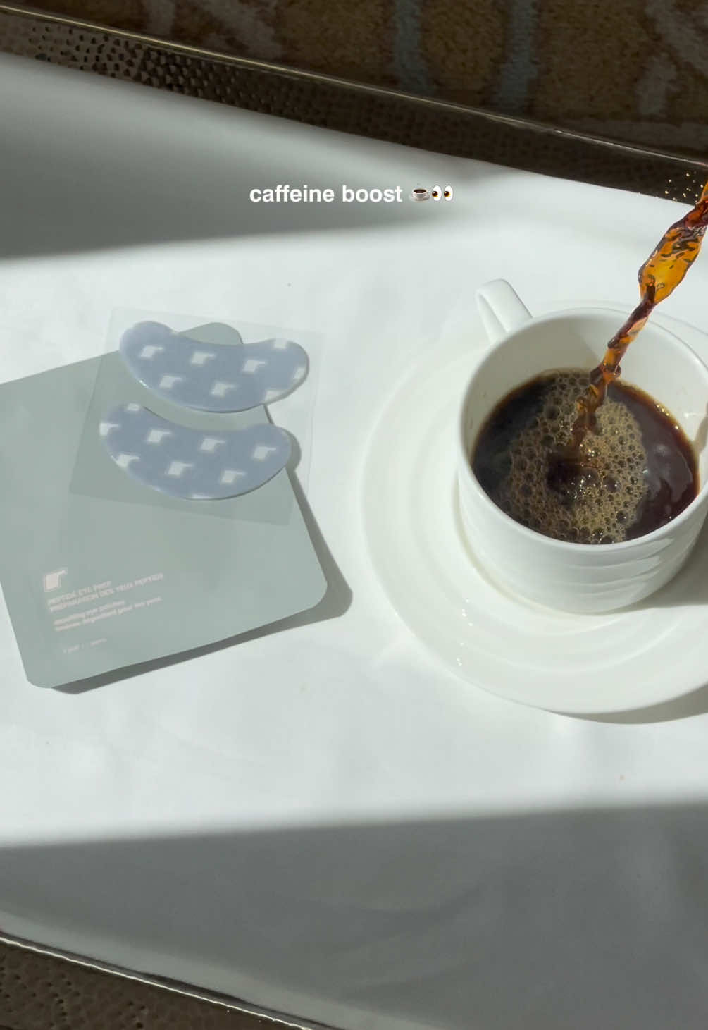 wake up with eye prep 🤍 our eye patches are loaded with caffeine and peptide to help you look rested in minutes. they’re clinically proven to brighten and hydrate, while improving under-eye puffiness immediately. arriving october 9th at 9am PT on rhodeskin.com 💫