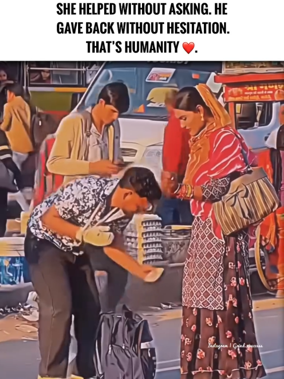 On a busy street a man stood quietly struggling to tie his shoes. His one hand was broken wrapped in bandages and the other trembled as he tried. People passed by some glanced none stopped. But someone saw more than just a man in need. A transgender woman walked over knelt without a word and gently tied his laces. She didn_t ask questions or wait for thanks. Her help was pure coming straight from the heart a quiet reminder that compassion has no gender. The man looked at her deeply moved. He reached into his pocket and gave her some money not out of pity but as a sincere thank you. She smiled not for the money but for the respect in his eyes. Two strangers one moment connected by kindness. In that simple act they reminded the world broken hands can still give and giving hearts can come from anyone. When love leads labels fade. Humanity wins. #motivationforlife #humanityfirst #lifequotestoliveby #actofkindness  #creatorsearchinsights 