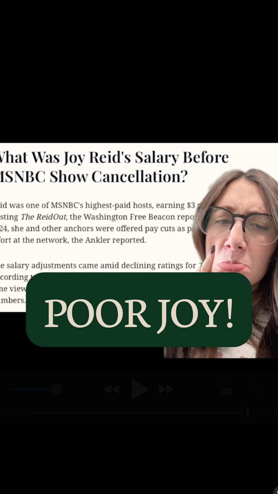 Ah yes, the true oppression and racism Joy Reid faced, you know, with her $3 million a year salary and news show. Poor thing
