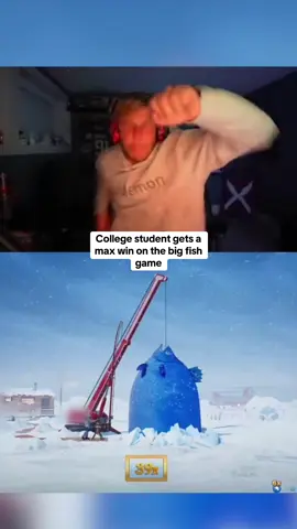 College student gets a max win on the big fish game #kickstreaming 