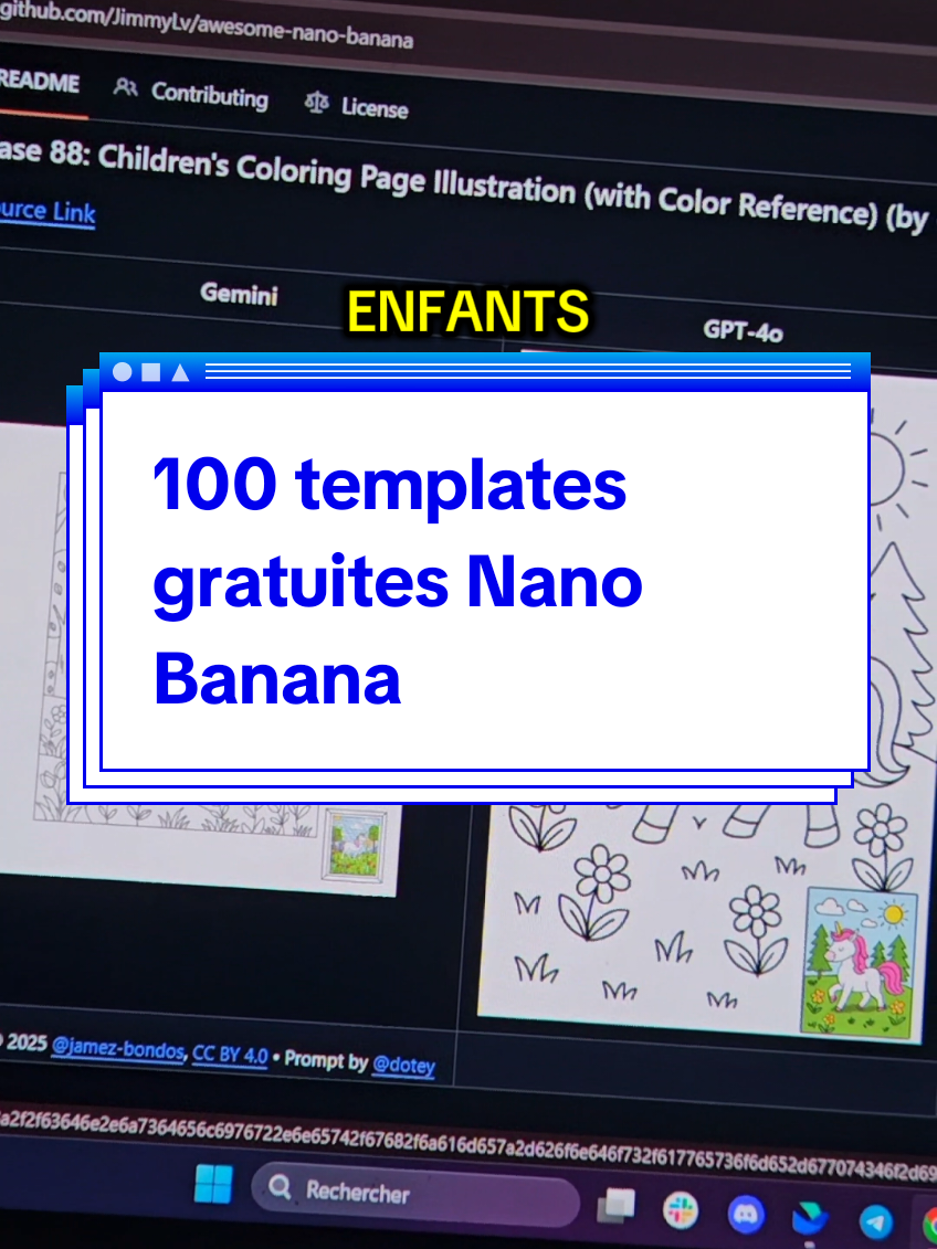 100 templates gratuites avec des prompts pour générer des images IA avec Nano Banana, l’IA de Google Les prompts fonctionneront aussi très bien avec ChatGPT github.com/JimmyLv/awesome-nano-banana #nanobanana #gemini #Google #chatgpt #prompt
