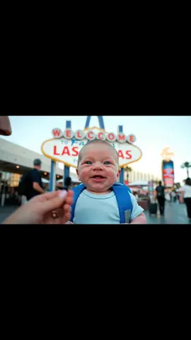 Full Day in Vegas with Uncle Nick 🎰 #ai #aibaby #viral #funny #fyp 