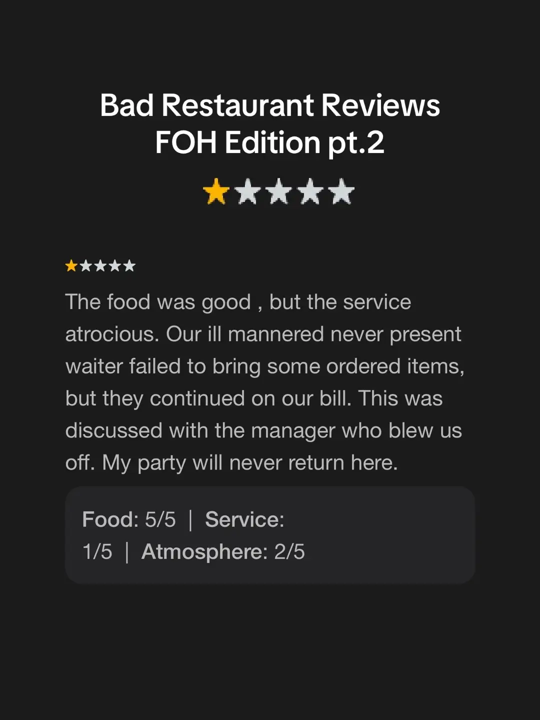 Did You Know? Your Google Review Rating Could Be Costing You Thousands Per Month! Studies show that 88% of people utilize Google Reviews before trying out a new restaurant for the first time. And it may not sound like much of a difference, but there is actually a massive gap between a 4.3 Google Rating and a 4.8 Google Rating! I’ll show you exactly what it means in the eyes of public psychological perception, how it affects their decision to visit your establishment, and the potential lost or gained revenue that it could signify for your restaurant. I’ll break down how a single bad review causes a chain reaction that could inevitably cost your business not only financially, but in reputation as well. Then I’ll share my system to help you gain those crucial extra points that place you at the top of the rankings in your area!  For example a 4.3 Google Rating gives a psychological perception of “Grey Zone/Inconsistant” where though there may be plenty of great reviews, there are also frequent enough issues that may sway a potential guest to not take a chance, and decide to visit a more consistently-rated competitor instead. Versus a 4.8 Google Rating giving the perception of “Elite/Best In Town” where guests don’t even hesitate to make a reservation, knowing their experience is nearly guaranteed to be a great one.  If your Google Rating is below 4.5, check out my Google Rating Accelerator or book a consultation with me today!  #restaurantlife #RestaurantReview #restaurantowner #restauranttiktok #restaurant 