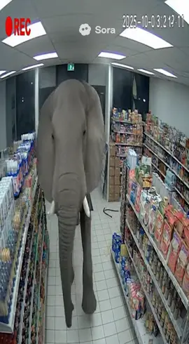 Caméra de surveillance dans une petite épicerie 🏪👀… Un éléphant 🐘 et une girafe 🦒 débarquent et foutent le bordel 🤯😂 #FYP #PourToi #PourLaVidéoCaméraDeSurveillanceDansUneÉpicerieUnÉléphantEtUneGirafeQuiFouteLeBordelDedans #epicerie #animals    