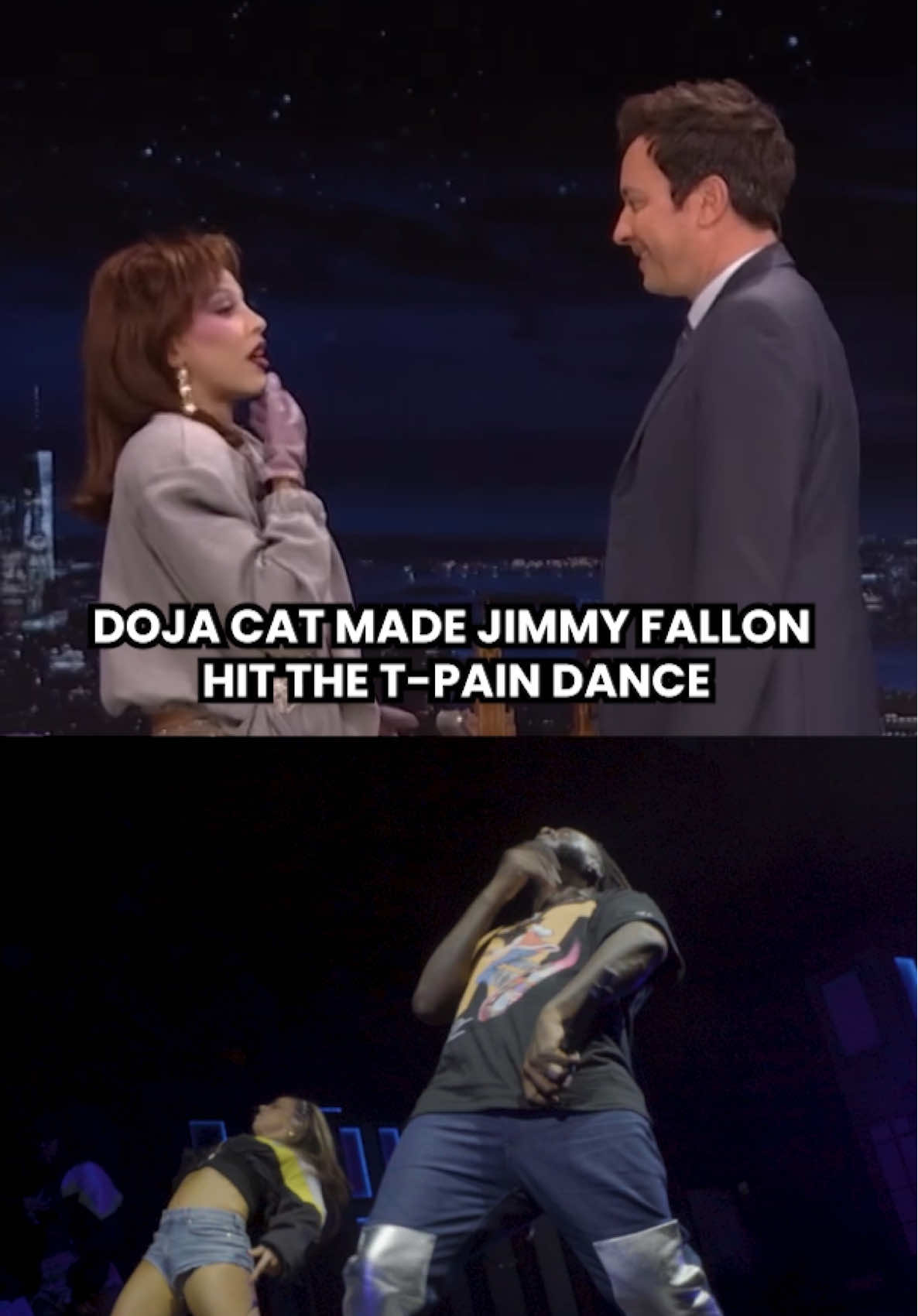 No way @Doja Cat got @Jimmy Fallon to hit THAT move 😂 #tpain #dojacat #fallontonight 
