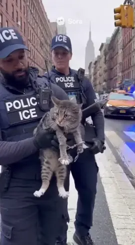 ICE agents arresting cats now?? #sora #viral #fyp #cat