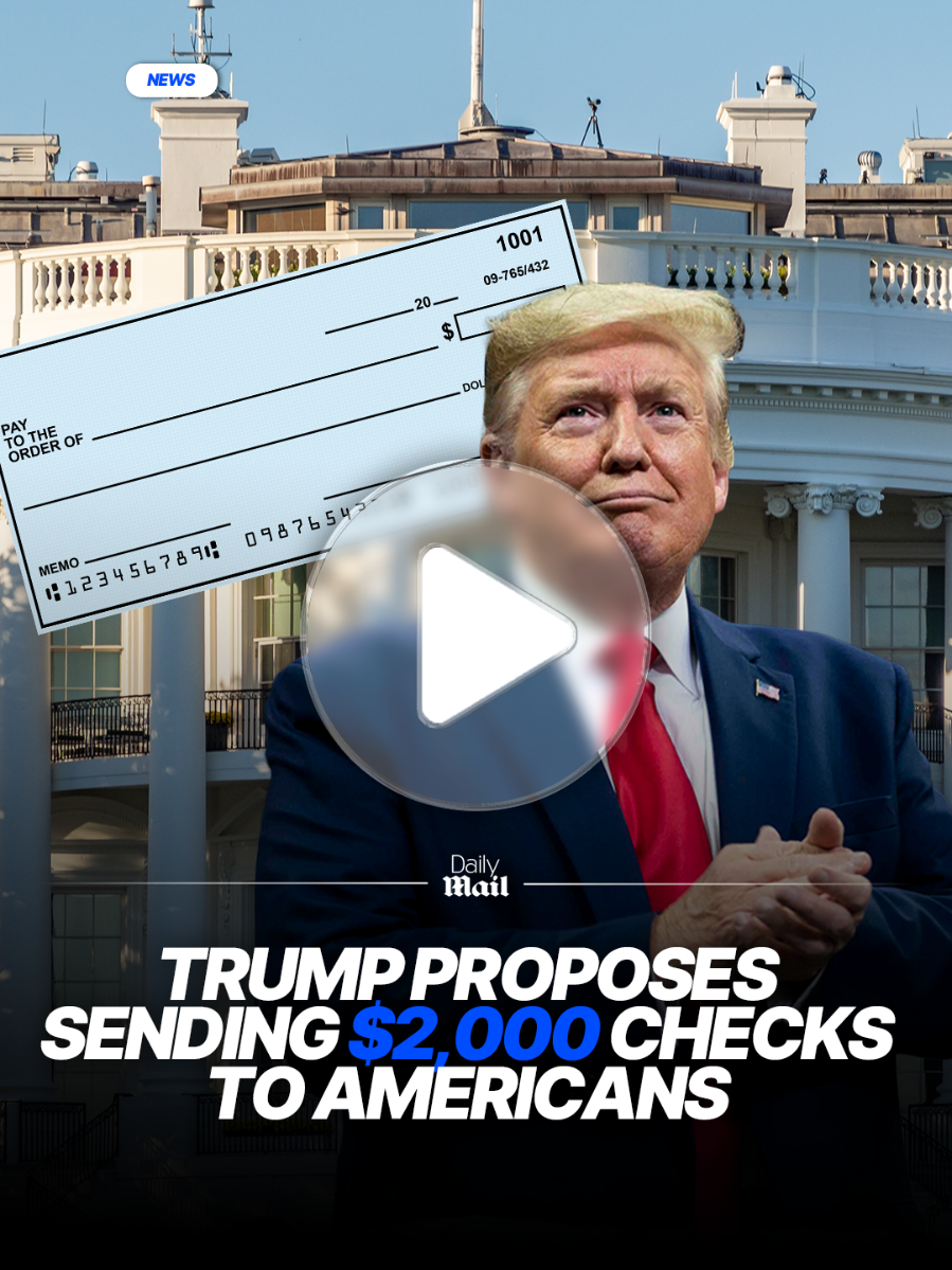 Follow our new page @This Is Money for all the best money content 💰 Donald Trump is considering giving Americans a cut of up to $2,000 of the revenues from his signature tariff program.  The president said that, while the 'hundreds of billions' in funds will mostly be used to pay off the national debt, 'we also might make a distribution to the people.' 'We're thinking maybe $1,000 to $2,000 – it would be great,' he told OANN, adding that it would be a 'almost like a dividend to the people of America.' Read the full story at Daily Mail #Trump #president #tariff 