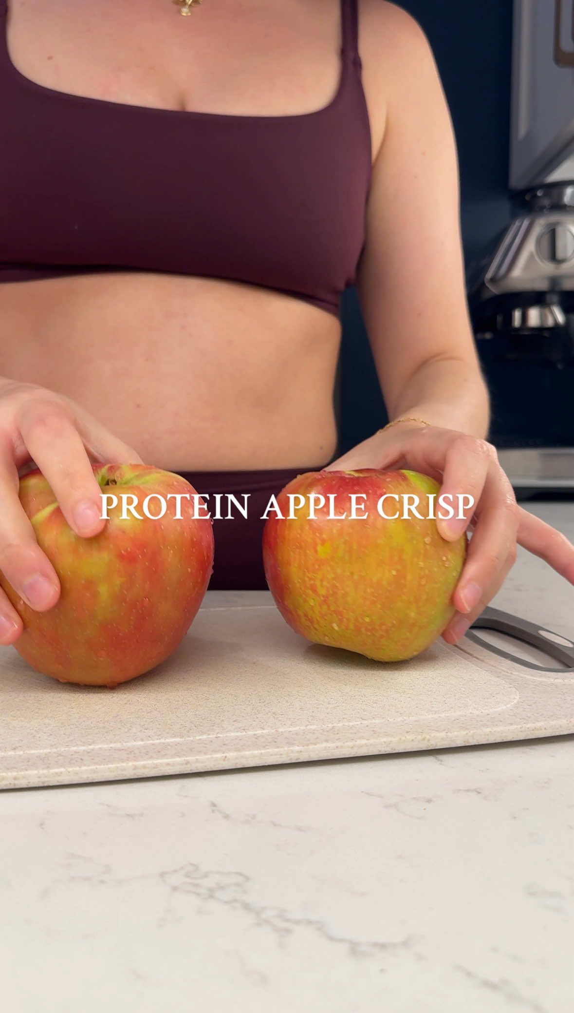 eek first apple crisp of the season but make it protein edition🍎🍎✨ this is seriously the best fall sweet treat and it’s also superrr easy to make!! you have to make it for the yummiest fall dessert🤍 FOLLOW FOR MORE! PROTEIN APPLE CRISP 2 honeycrisp apples ~1/2c oats (maybe a little more i forgot to measure) 1 scoop vanilla cinnamon protein powder ~1/4c sugar cinnamon ~1/3c chilled butter, cubed 1/4c maple syrup a splash of vanilla a crack of salt chop up your apples and mix with vanilla, maple syrup and cinnamon. let sit while you combine oats, protein powder, sugar, salt and cinnamon. once mixed, add butter and combine with your hands until you get a crumbly texture. mix 1/4 of oat mixture in with apples then fill a glass baking dish with apple mixture. top with the rest of the crumble mixture and bake at 350 until golden. serve with ice cream or whipped cream and ENJOY🫶🏼  #applecrisp #fallsweets #dessert #healthydesserts #sweettreat                              High protein meal inspo wieiad healthy recipes recipe nutrition lifestyle health balance wellness happy eating food foodie salad meal ideas trader joes meals ideas dessert healthy dessert apple crisp fall dessert ideas 