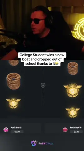 College Student wins a new boat and dropped out of school thanks to it😭 #kickstreaming 