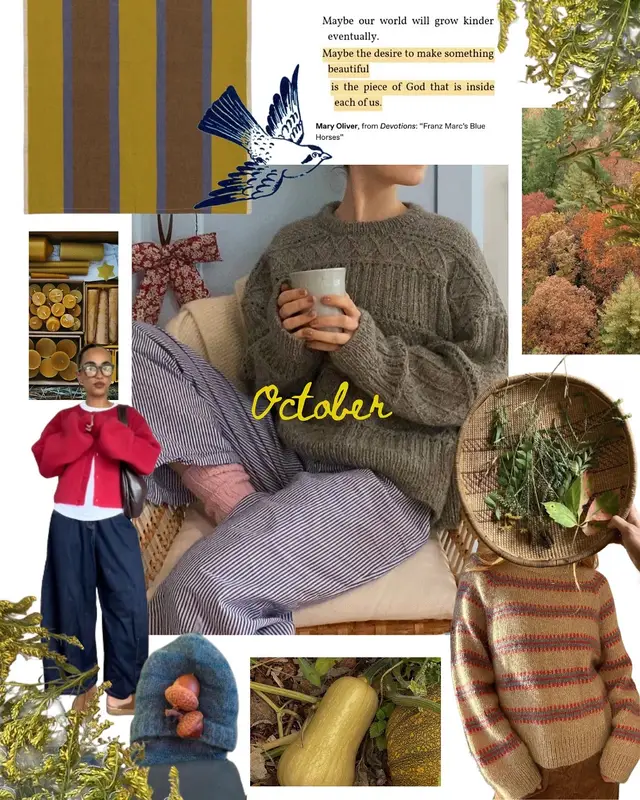 shared this on my knitting insta!! check it out🍁💌🧶 #moodboard #moodboardaesthetic #knitting #octobermood #visionboard 