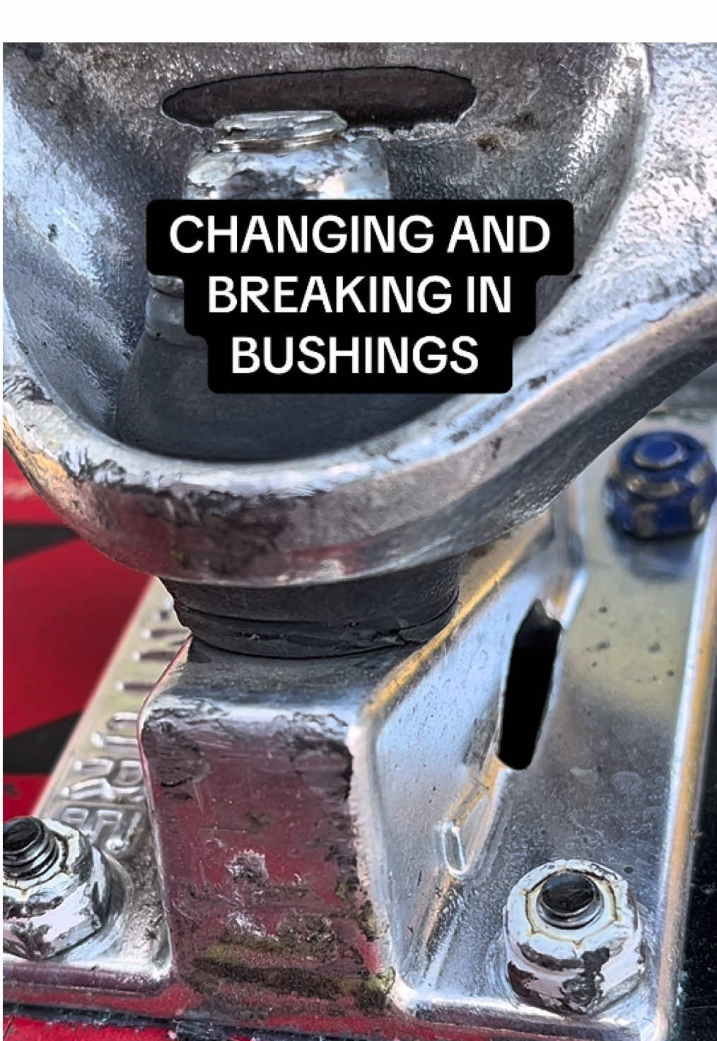 Gotta love the process of putting in new bushings. #Skateboarding 