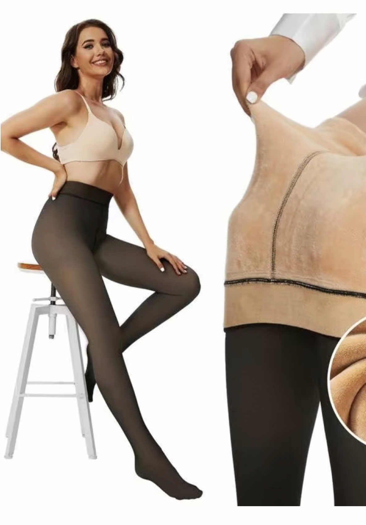 #Fleece Lined Tights Sheer Women - Fake #Translucent Warm Pantyhose Leggings Sheer Thick Tights for #Winter. 