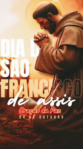 São Francisco de Assis - 04 de outubro, nascido em Assis, Itália (entre 1181 e 1182), abandonou a riqueza para viver uma vida de extrema pobreza, dedicação a Cristo, amor aos animais e pela fundação da Ordem Franciscana. Padroeiro dos animais e da Itália, seu ensinamento de paz, simplicidade e fraternidade continua inspirando a humanidade.                     #SãoFranciscoDeAssis #04Outubro #Fé #Paz #MomentoDeOração 