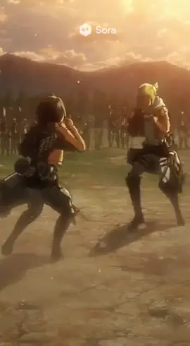 Mikasa vs Annie attack on titan #SoraAi #aot #mikasacakerman 