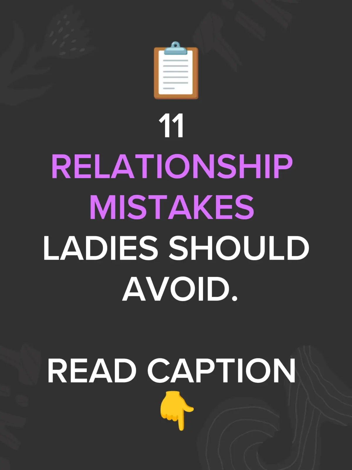 1; Never do the chase. If you like a man,admire him,compliment him,but don't do the chase. Relationship is best when the man wants you and makes the move to win you over. 2; Never pretend to be who you are not to secure a relationship, relationships built on pretence and lies can be frustrating. 3; Never leave anything to assumption,ask him what his intentions are. 4; Don't be scared to ask personal questions at the right time,ask about his source of income,sexual orientation,health,family, belief... 5; Never choose sides when he is having disagreement with his family,be neutral. 6; Never get too comfortable with his friends. They are his friends not yours remember. 7; Never compare your man to other guys,it makes him question your loyalty. 8; Never depend entirely on your man,it reduces your self worth. It is best if a woman has some form of independence or makes little contribution towards their relationship growth and upkeep. 9; Never feel so comfortable that you stop taking care of yourself and looking beautiful. 10; Never belittle your man or expose his weakness to your friends. 11; Never endure an abusive partner,leave,that you may live. Thanks for reading. #nemerem_56 #hissy #fyb  #fyp #Relationship 
