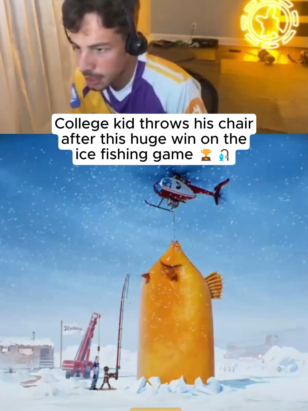 College kid throws his chair after this huge win on the ice fishing game 🏆🎣 #kickstreamer #gamer #videogames #gaming #streaminglife #contentcreator #streamersofinstagram #GamingSetup #gamingpc #gamingcommunity #gamingfun #gamingislife #gamingposts #gamingvideos #gamingmemes #gamingclips #gamingentertainment #gamingpassion #gaminggoals #gamingchallenge #gamingfacts #gamingphotography #gamingisart #gamingculture #gaminglovers #gamingisawesome #gamingisfun #gamingtime #gamingdays #fyp #foryou #viral #foryoupage #trending #xyzbca #fypage #parati #tiktok