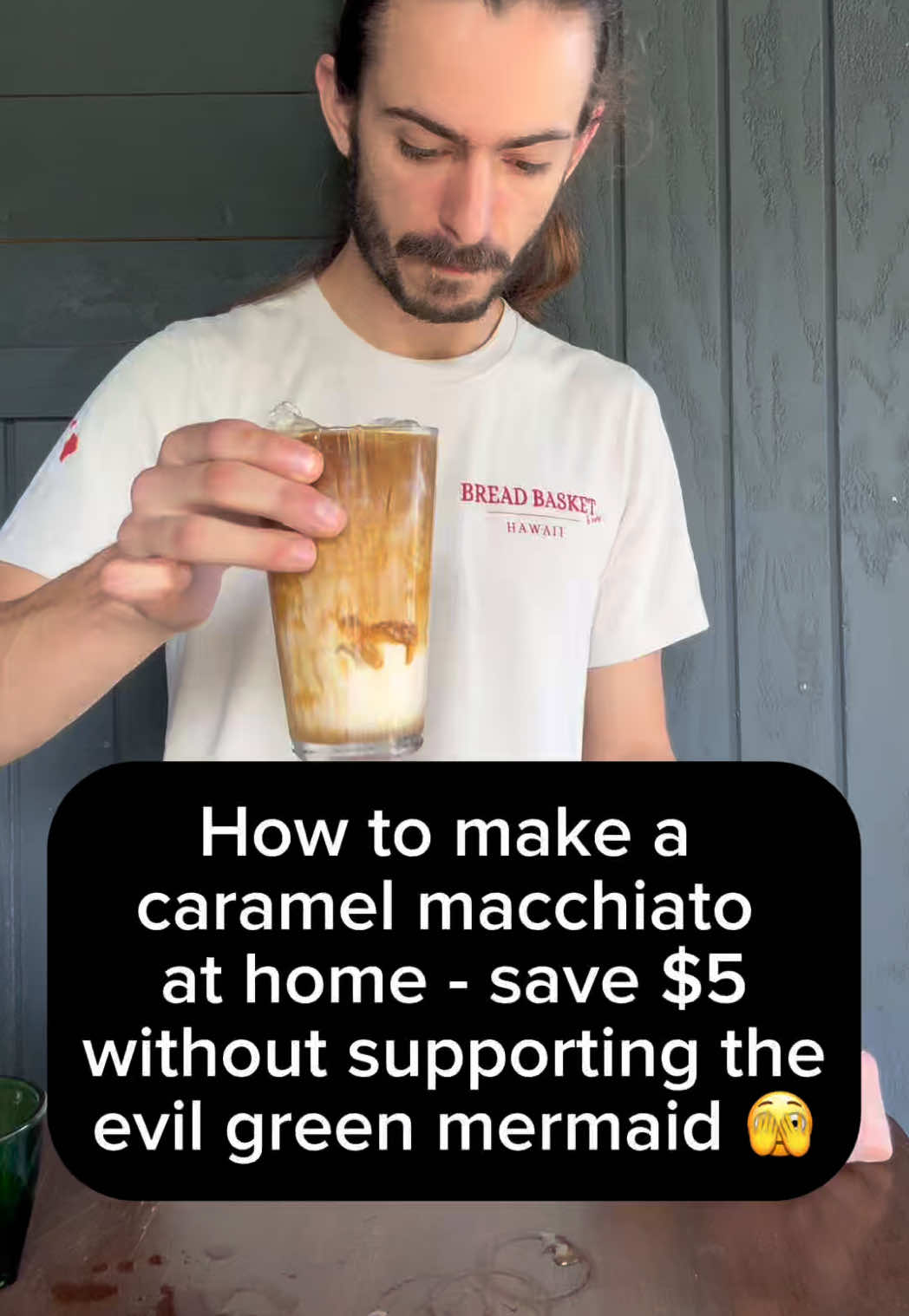 How to save five dollars making a caramel macchiato at home, no experience required! Also, how to avoid supporting unionbusting and the evil green mermaid.  ##coffeetok##baristatok##coffeetiktok##starbucksrecipe##starbucksdrinks