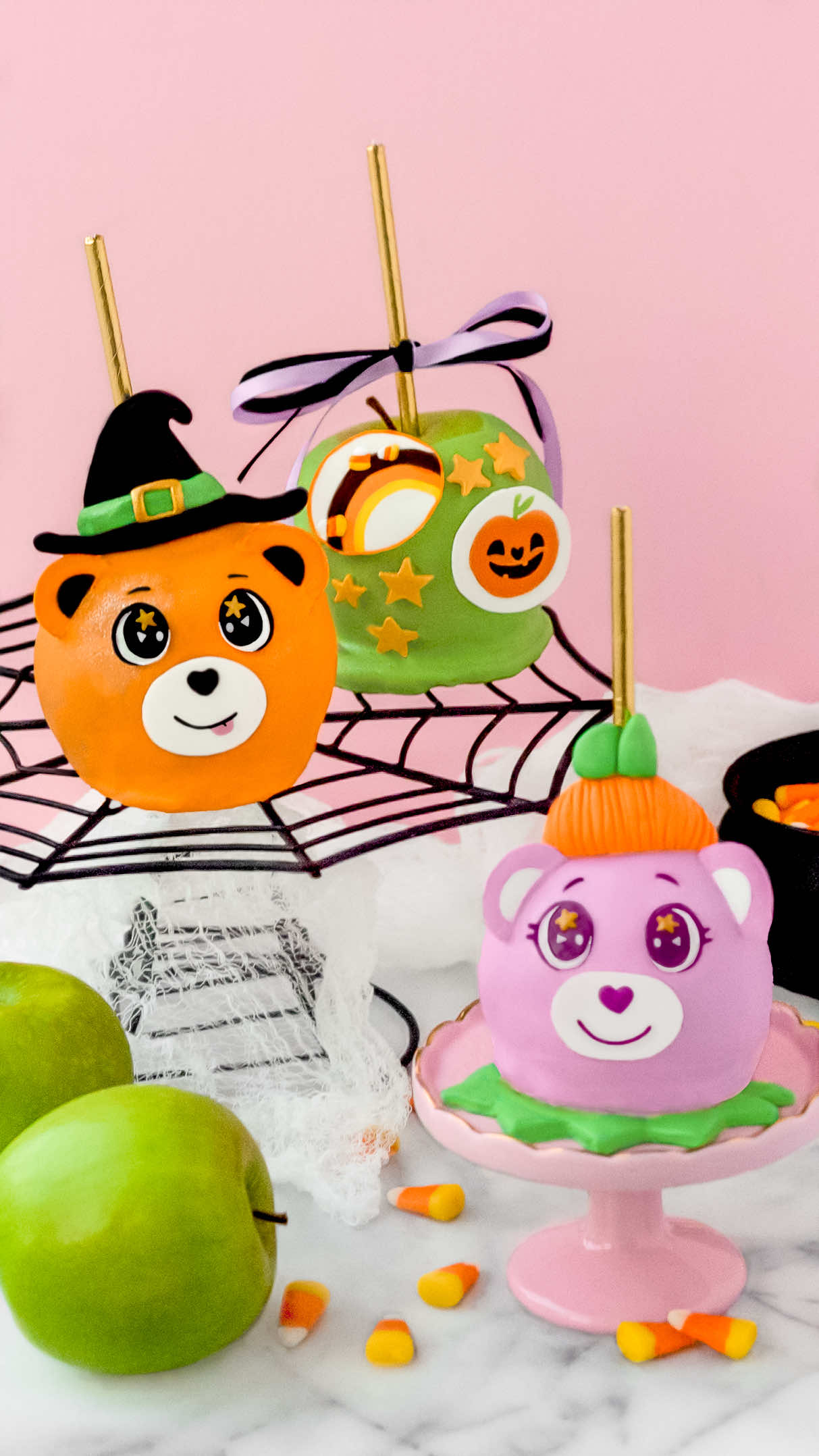 A little bit of sweetness, a little spooky flair…These beary cute Bears are ready to scare, with care! 🎃🍬Together they’re the most magical duo on the street! 🩷🖤 Check out these chocolate-dipped caramel apples inspired by Halloween plush available Kohl's! The perfect treat to kick off spooky szn ✨   🧡: luxeandthelady on Instagram #carebears #carebearshalloween #trickorsweet #trickorsweetbear 