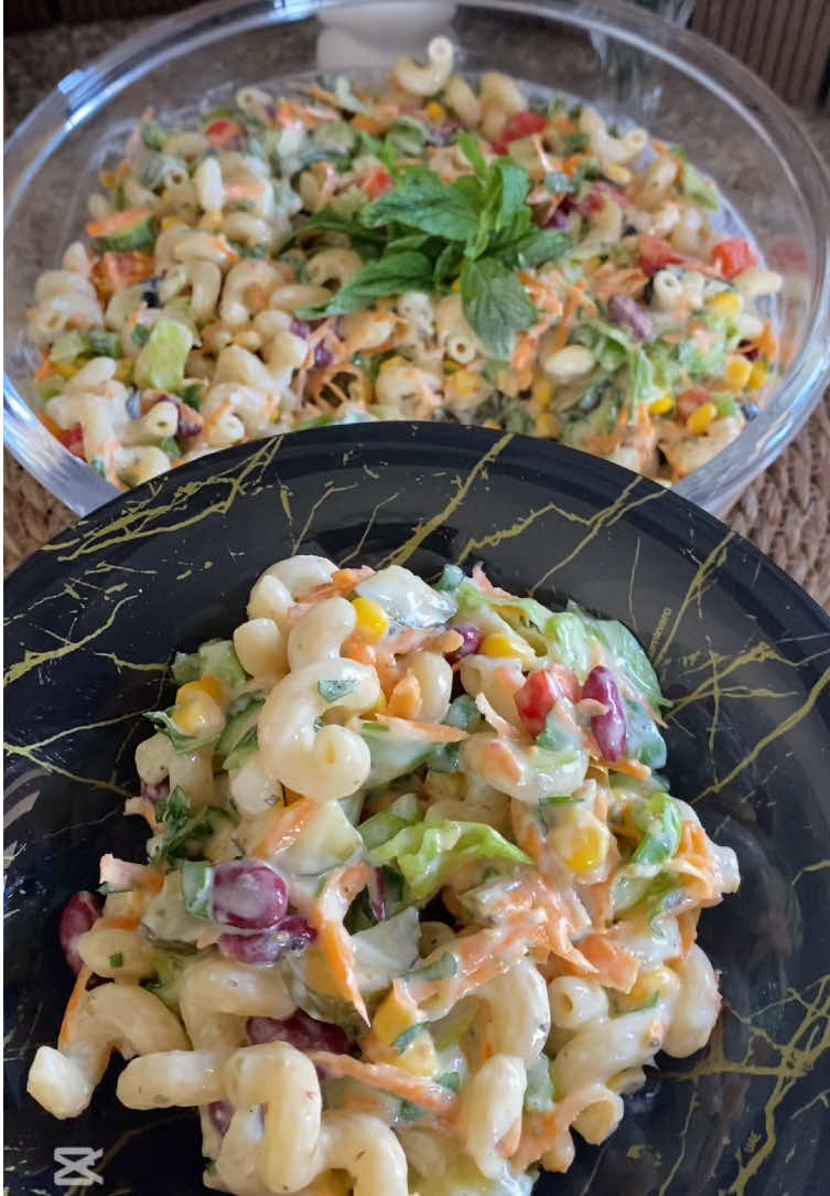 سلطة المعكرونة الباردة 👌🏻 اطيب طريقة #وصفات #طبخ #اكلات 