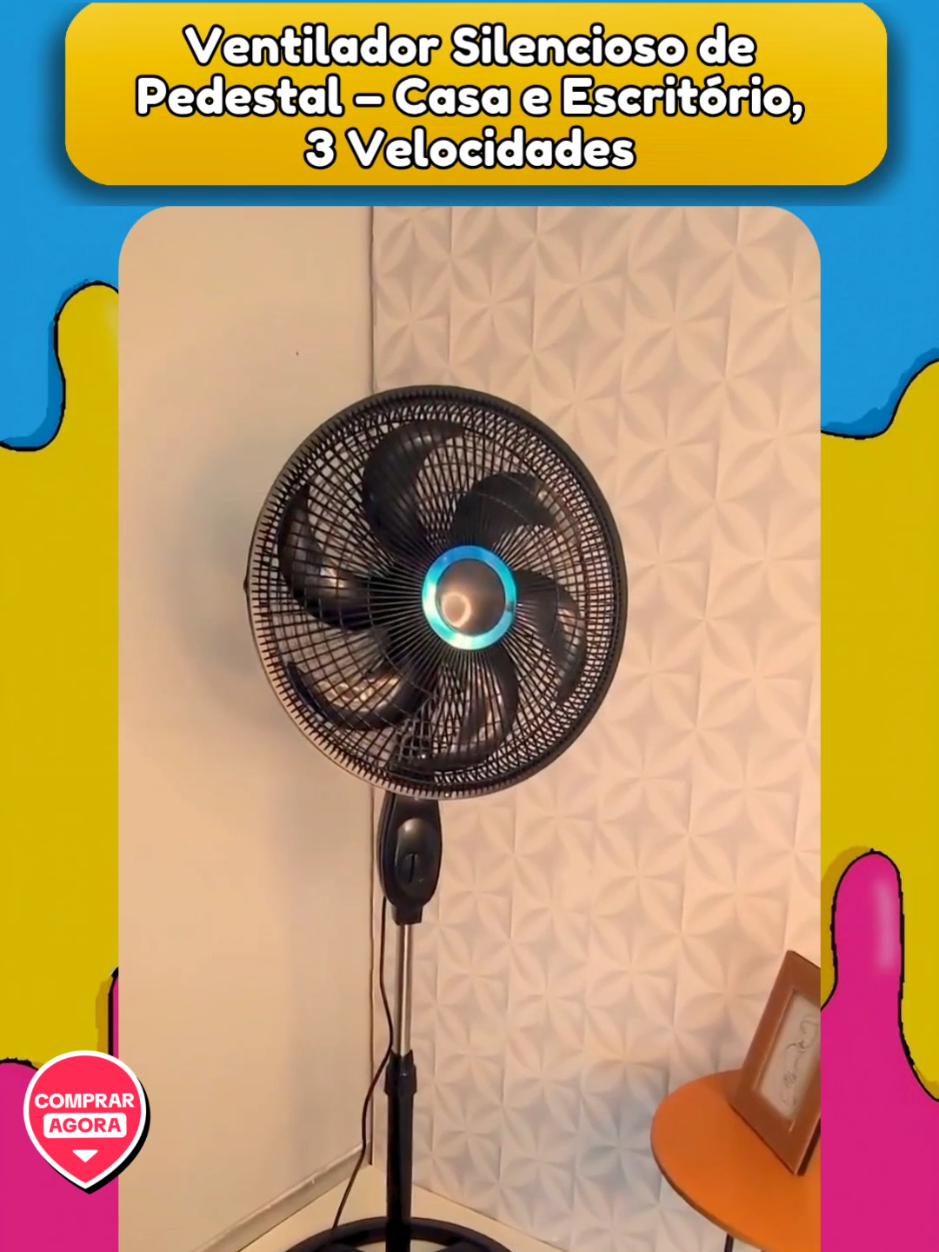Mantenha o ambiente sempre fresco e agradável com o Ventilador de Pedestal Ajustável. Disponível em 110V ou 220V, conta com 3 velocidades para se adaptar às suas necessidades e um sistema silencioso, ideal para usar em casa ou no escritório sem atrapalhar a concentração ou o descanso. Além disso, sua regulagem de altura proporciona praticidade, permitindo direcionar o vento exatamente onde você precisa. 👉 Um item indispensável para quem busca conforto, economia e silêncio no dia a dia! --- ✅ Pontos Positivos: Opções em 110V ou 220V 3 velocidades de ventilação Sistema silencioso, ideal para trabalho e descanso Altura ajustável para maior conforto Perfeito para casa e escritório --- 🔖 Hashtags: #VentiladorSilencioso #VentiladorDePedestal #VentiladorCasa #VentiladorEscritorio #Ventilação 