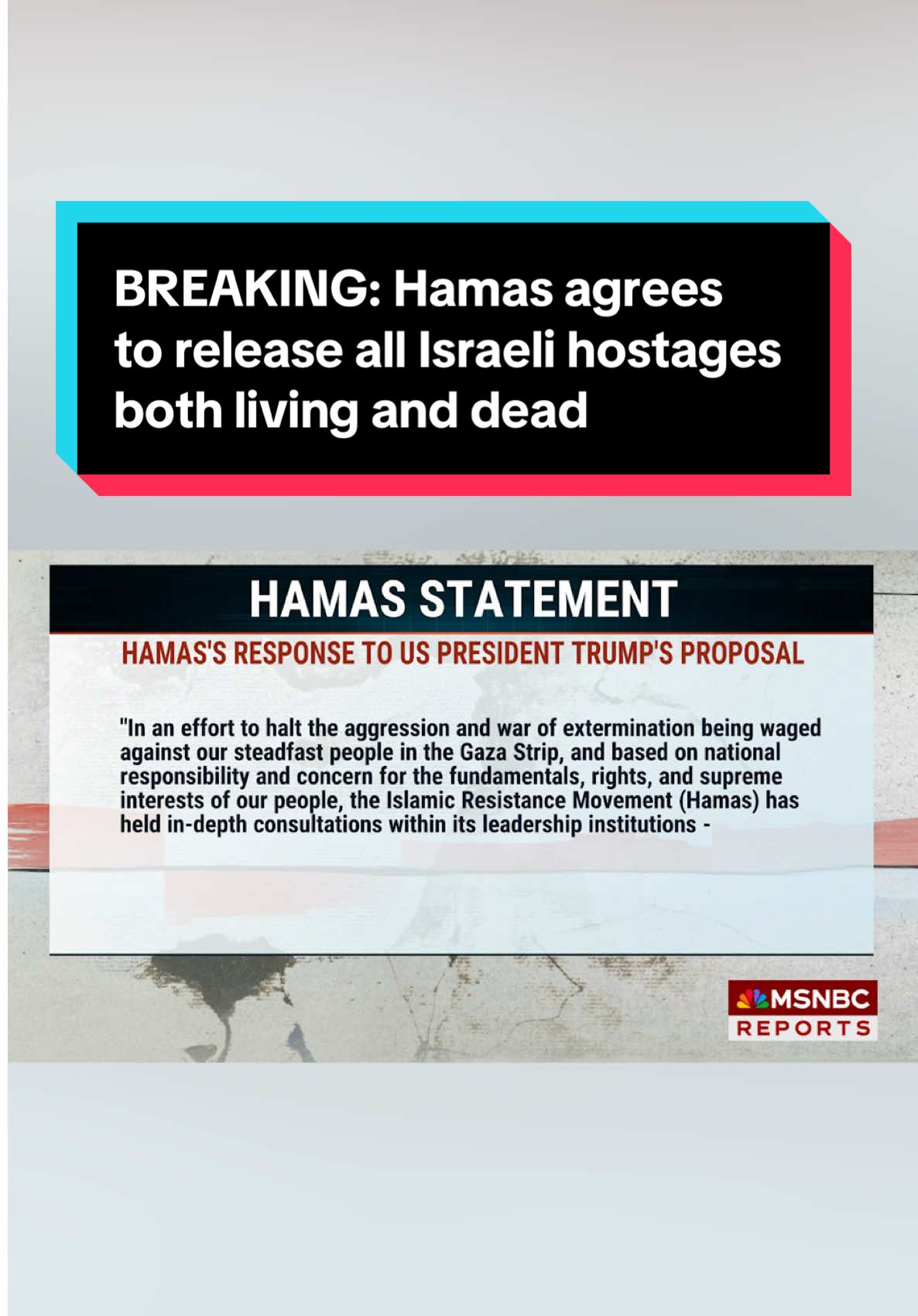 Hamas has agreed to release all of the Israelis that remain in captivity both living and dead. #trump  #hostages #release 