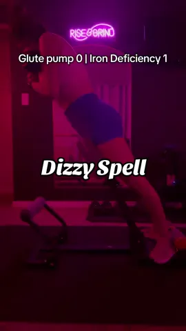 Glutes kinda thriving, hemoglobin definitely crying 😵‍💫🤣 Perks of having a home gym, I can faint in private. #iron #irondeficiency #dizzy #dizzyspells #gluteworkout 