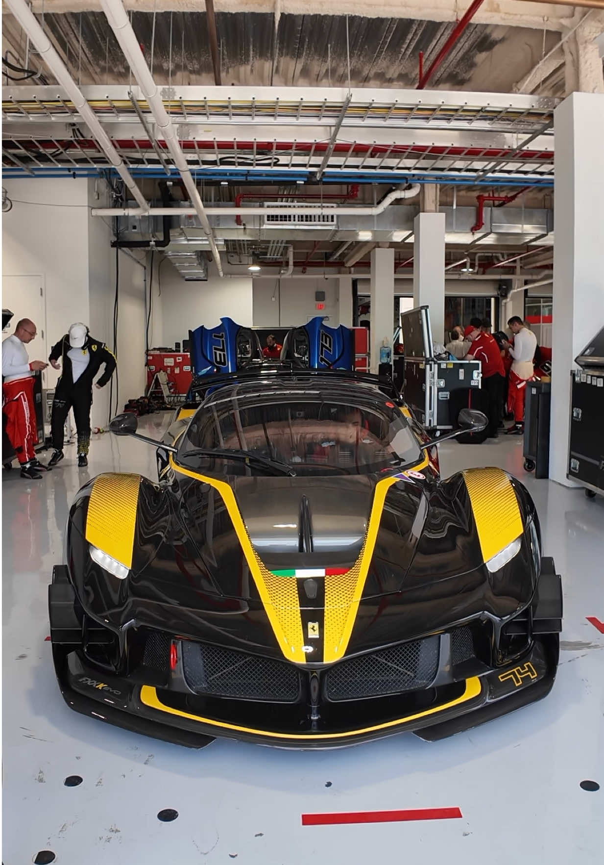 The Ferrari FXXK EVO makes its way back into the paddock after tearing up the track at Ferrari Racing Days. #FerrariRacingDays #FerrariFXXKEVO #fxxkevo @ferrari 