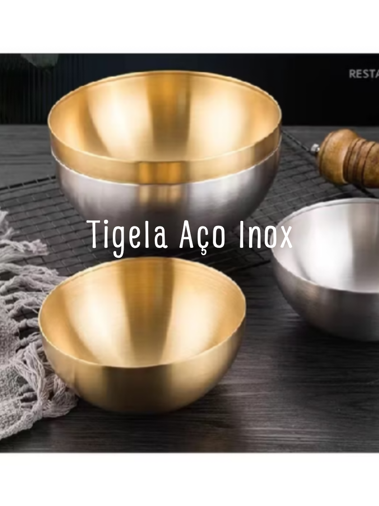 Tigela Bowl Aço Inox Dourado . #tigela #tiktokviral #acheinashopee #viral #fy 