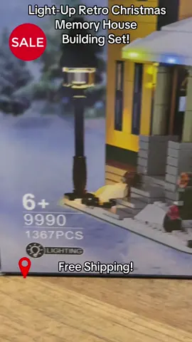 Light-Up Retro Christmas Memory House Building Set - DIY Holiday Brick Toy for Kids, Collectors & Fans, Perfect for Display, Decoration & Creative Winter Play 🥰It's so huge 1367 pcs ✅💯#tiktokshopblackfriday #christmas #Buildingblocks #fypage 