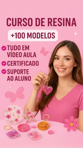 ✨ Últimos Vagas disponíveis! ✨ Aprenda resina do zero e descubra como criar peças lindas para vender ou presentear 🎀 👉 Link na bio para garantir o seu acesso! #resina #artesanato #feitoamao