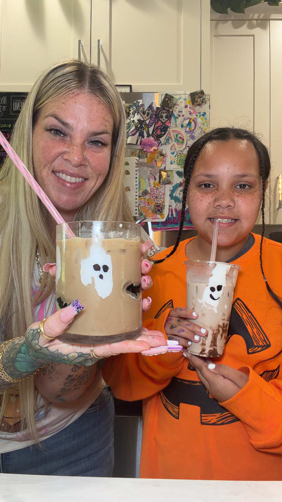 My daughter wants to try coffee for the first time! 🥹🖤  #coffee#m #fyp #mamacookie #nunezfamilyrealitytv #chaos #halloweencoffee