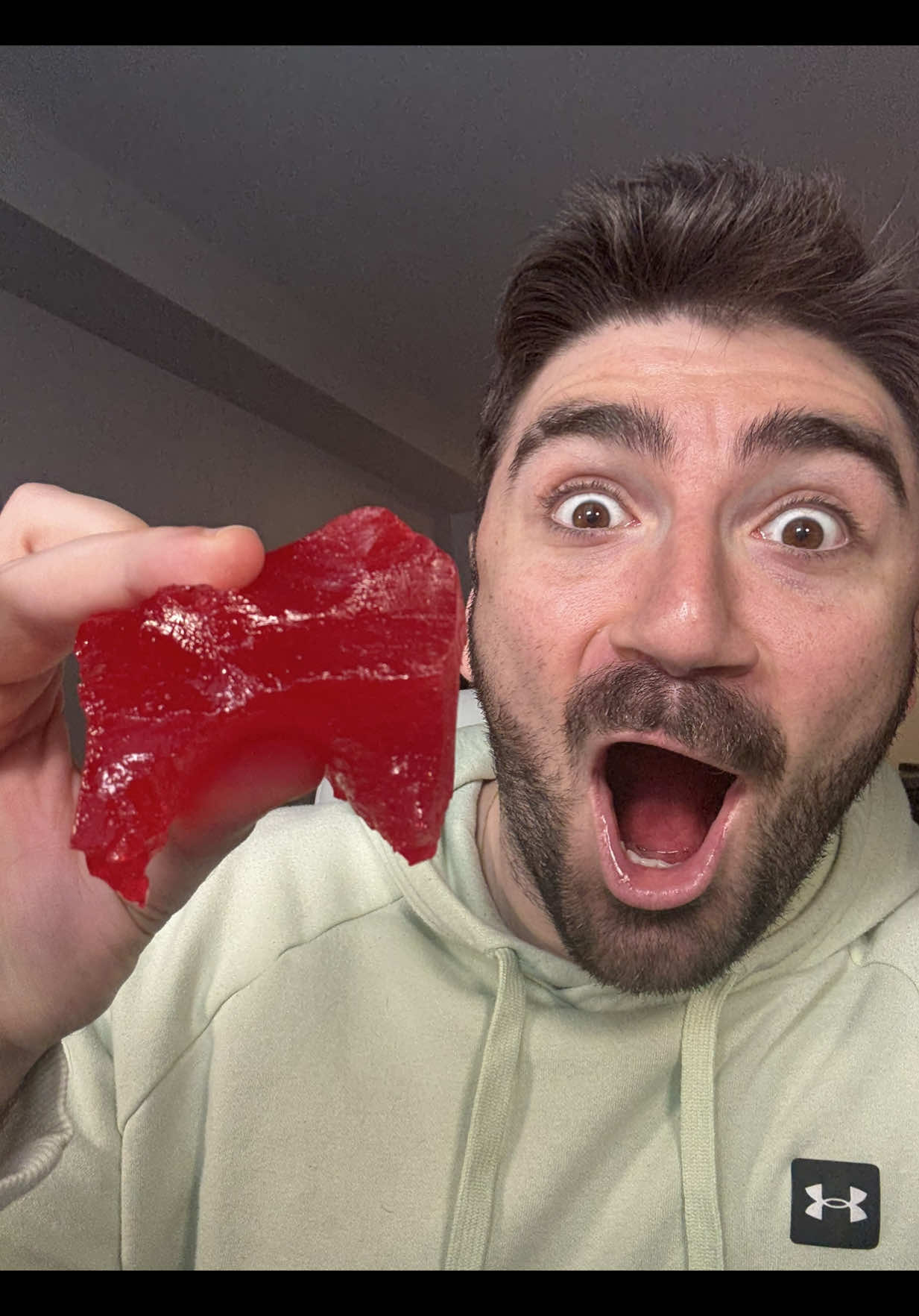 Day 46 sucking the giant bear gummy 