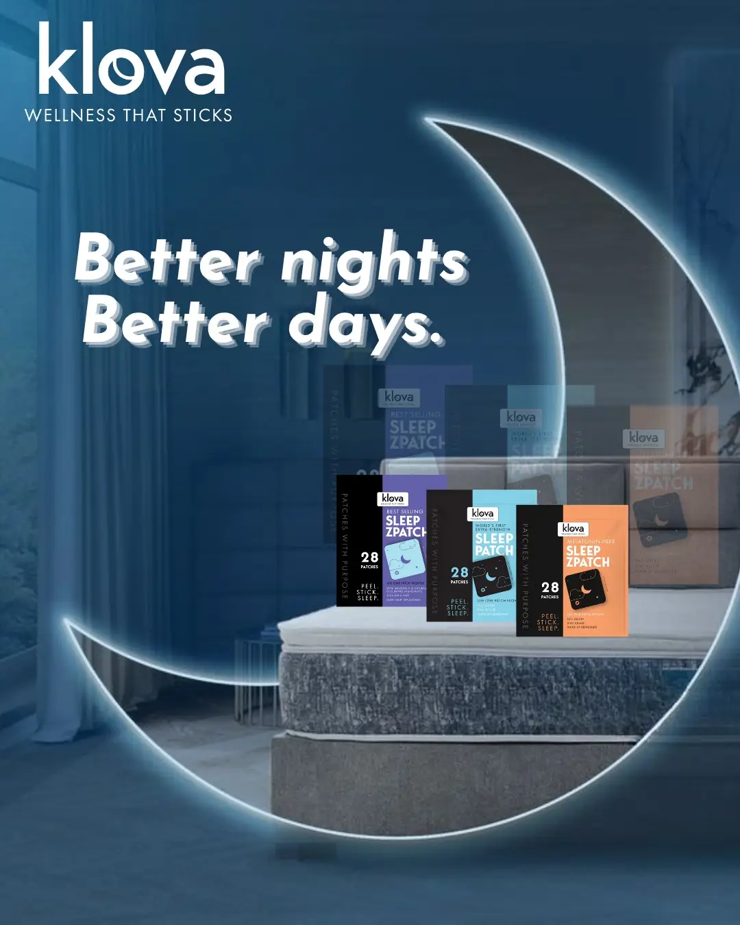 🌙 Better nights = better days. 🌙 Klova’s Sleep Patch helps you fall asleep faster, stay asleep longer, and wake up refreshed, all without grogginess. Just peel, stick, sleep. ✨ Your best rest is one patch away. 👉 Tap the link in BIO to shop now! #KlovaSleepPatch #WellnessThatSticks #BetterSleepBetterYou #SleepSupport #NaturalRest