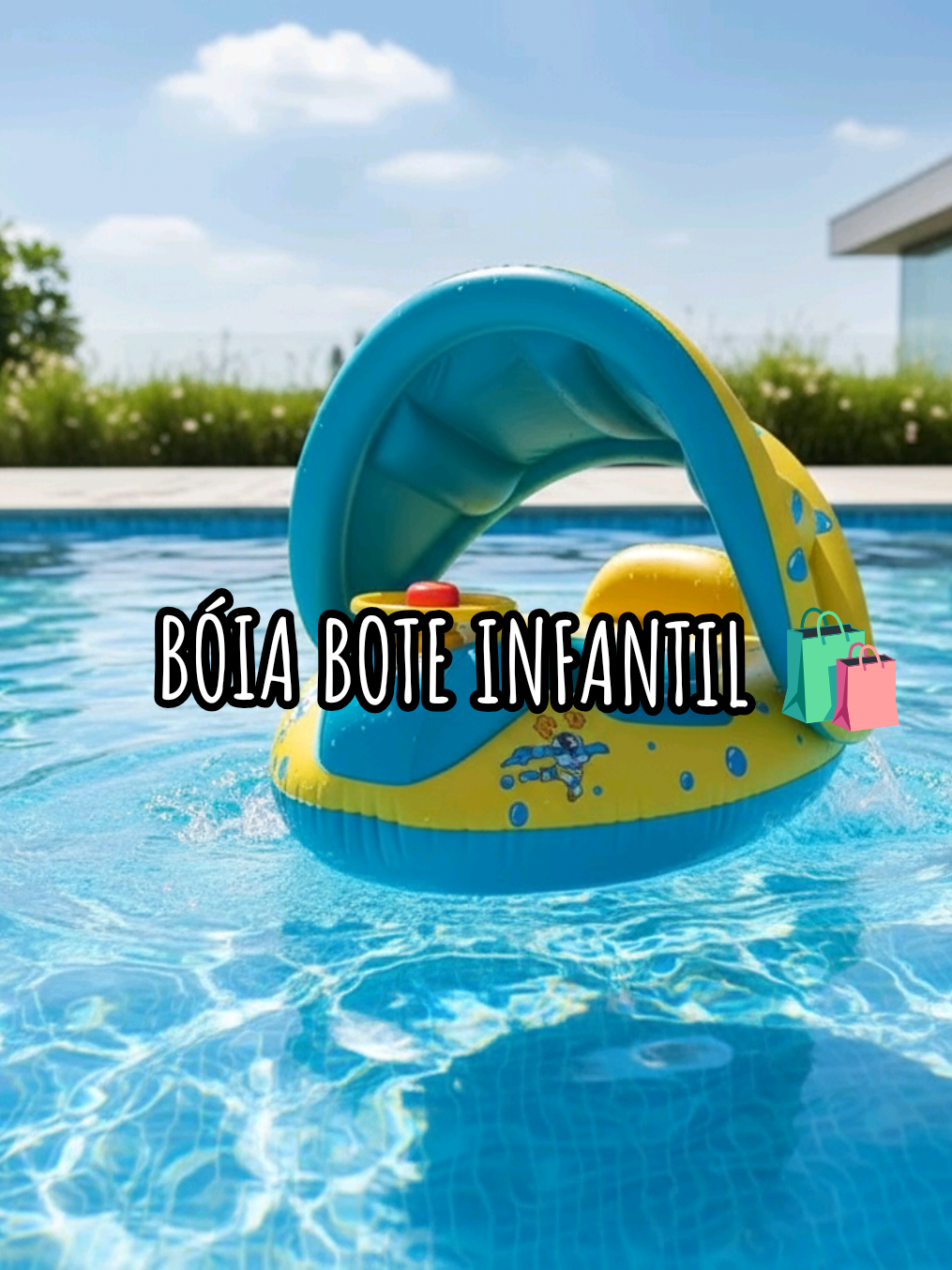 👶✨ O verão dos pequenos está garantido com essa boia inflável com proteção UV! Além de fofa, vem com cobertura, volante com buzina e garante segurança + diversão na água 🚼🌊 Busque pelo Id na barra de pesquisa da Shopee: CEY-VPE-MGP #boiaboteinfantil#boiabebe #boiaprotecaosolar #maternidadereal #acessoriosparapiscina 