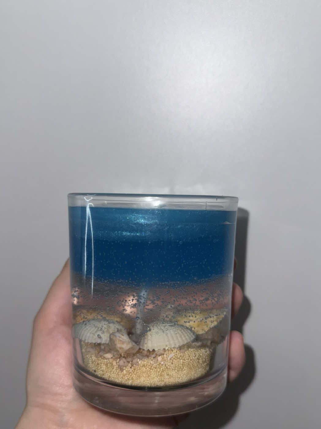 Ocean gel wax candle with real seashells and the Cool Water Davidoff fragrance🌊#candletok #kerzen #fy #viral #ocean 