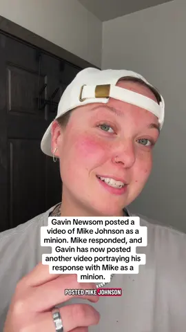 Gavin Newsom posted a video of Mike Johnson as a minion. Mike responded, and Gavin has now posted another video portraying his response with Mike as a minion. #gavinnewsom #trump #republican #maga 