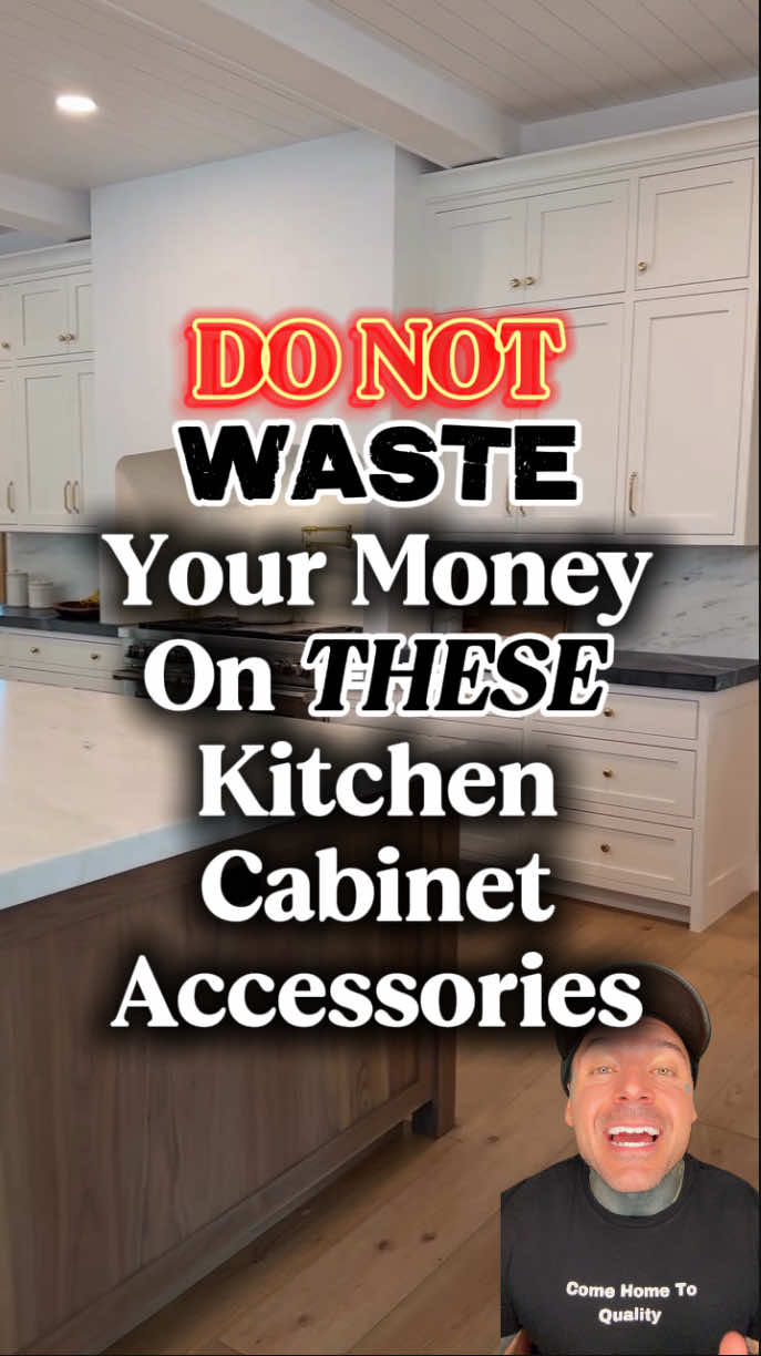 Do not waste your money on these overrated kitchen cabinets upgrades. When it comes to smart kitchen design, it’s not about what looks good in a showroom — it’s about how your kitchen cabinets function every single day. Let’s go over the mistakes I see homeowners make all the time and what you should do instead to make your kitchen design truly work for you. 👉 Pull-out spice racks. They look sleek, but these skinny kitchen cabinets waste more space than they save. Instead, a drawer insert in your kitchen design holds double the spices, costs less, and makes your kitchen cabinets more functional. 👉 Glass front doors on double-stack uppers. Beautiful, yes — but all-glass uppers in your kitchen design mean fingerprints, dust, and constant staging. Instead, limit glass to accent doors. This gives your kitchen cabinets personality without turning cleaning into a full-time job. 👉 Tilt-down sink trays. Those little panels in front of your sink? They trap grime and barely hold two sponges. Upgrade your kitchen design by putting that money toward deep drawer bases with dividers. Your kitchen cabinets will actually stay organized. 👉 Tall pantry pull-out towers. Showroom wow, real-life headache. These kitchen cabinets jam, tilt, and waste space. Instead, full-height pantries with pull-out shelves maximize your kitchen design and keep everything accessible. 👉 Pull-out cutting boards with trash below. Sounds clever, but it’s unhygienic and warps fast. Instead, invest in a butcher block insert or prep drawer. These upgrades keep your kitchen cabinets clean and make your kitchen design flow better. At the end of the day, kitchen cabinets should improve your daily routine, not just look flashy. Smart kitchen design means avoiding gimmicks and choosing features that truly last. Save this post before you plan your remodel — your future self will thank you. #KitchenDesign #KitchenCabinets #CabinetHardware #KitchenRemodel #KitchenOrganization   