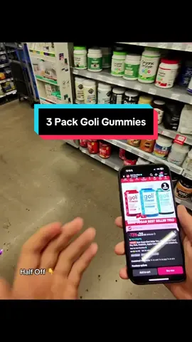 Half off on tiktok 😮‍💨  #goli#zerosugargoli #supplements #goligummies 