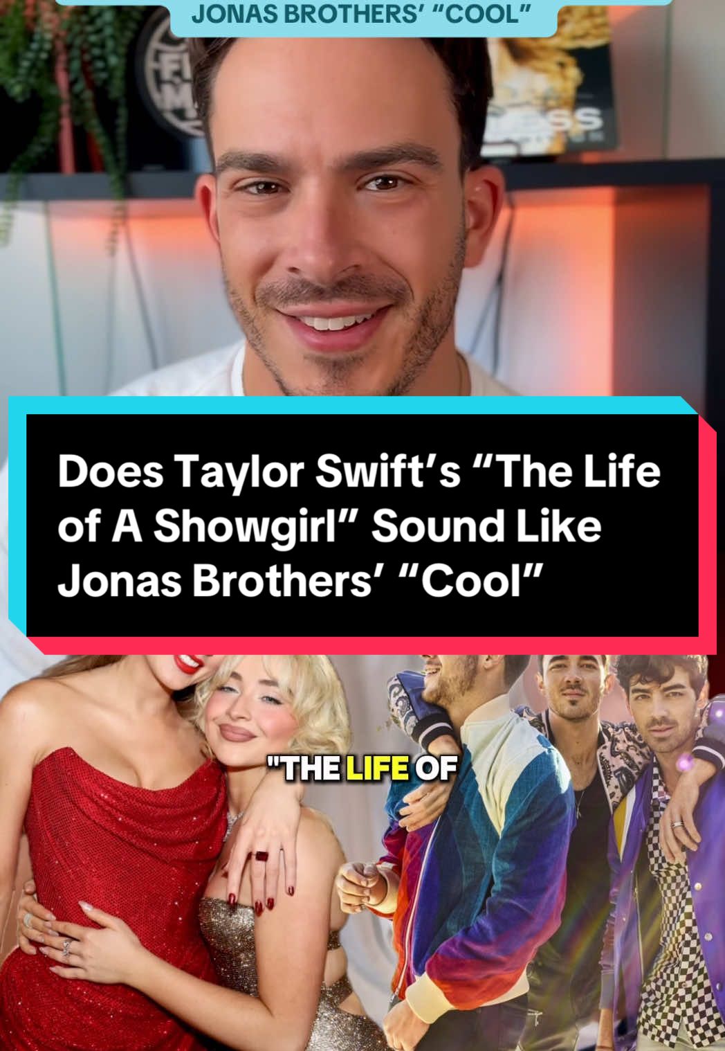 Do you think that Taylor Swift and Sabrina Carpenter’s new song “The Life of A Showgirl” sounds similar to Jonas Brothers’ “Cool” because I do! @Taylor Swift @Sabrina Carpenter @Jonas Brothers @joejonas @Nick Jonas @Kevin Jonas #taylorswift #sabrinacarpenter #thelifeofashowgirl #jonasbrothers #popmusic 