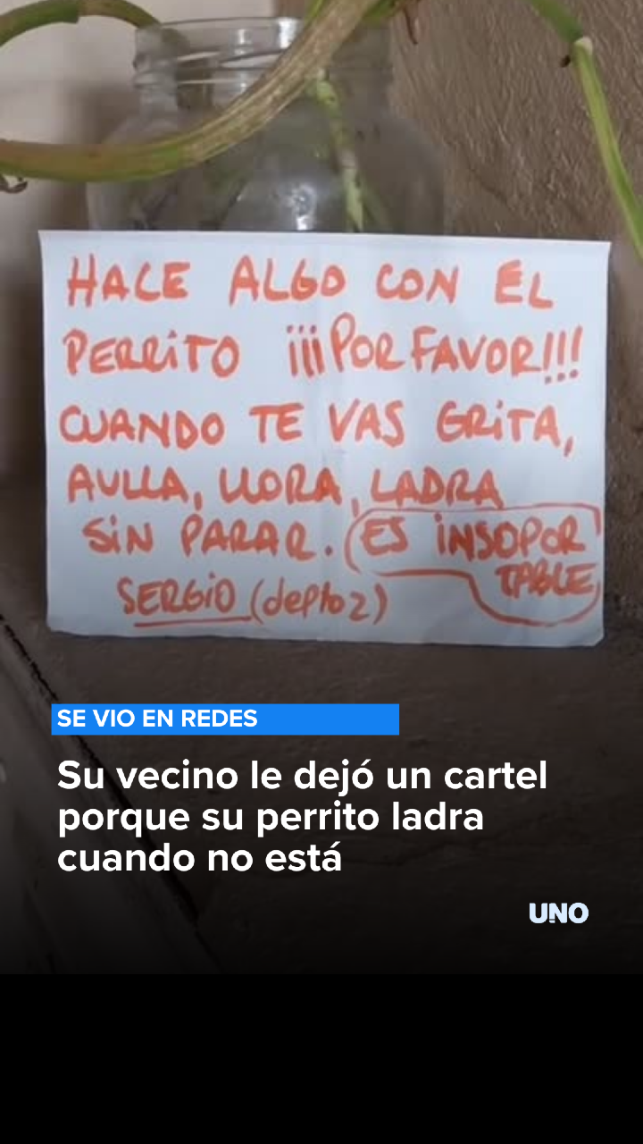 🐶📢 CUANDO TU PERRO MOLESTA A LOS VECINOS 👉 Un vecino no aguantó más los ladridos y le dejó un cartel al dueño, que estaba trabajando.