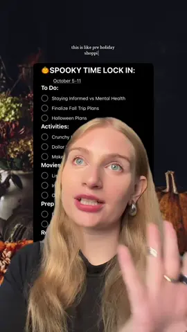 🎃Week 6 of my Fall Bucket List Series for October 6-11! This week is for the spooky time season to fully set in while also facing the realities that the world is overwhelming, winter is coming and things can feel hopeless. This is why ✨romanticizing and maximizing✨ our lives is the most important!! • #fallbucketlist #autumnaesthetic #romanticizeyourlife #maximizeyourlife #daylightsavings 