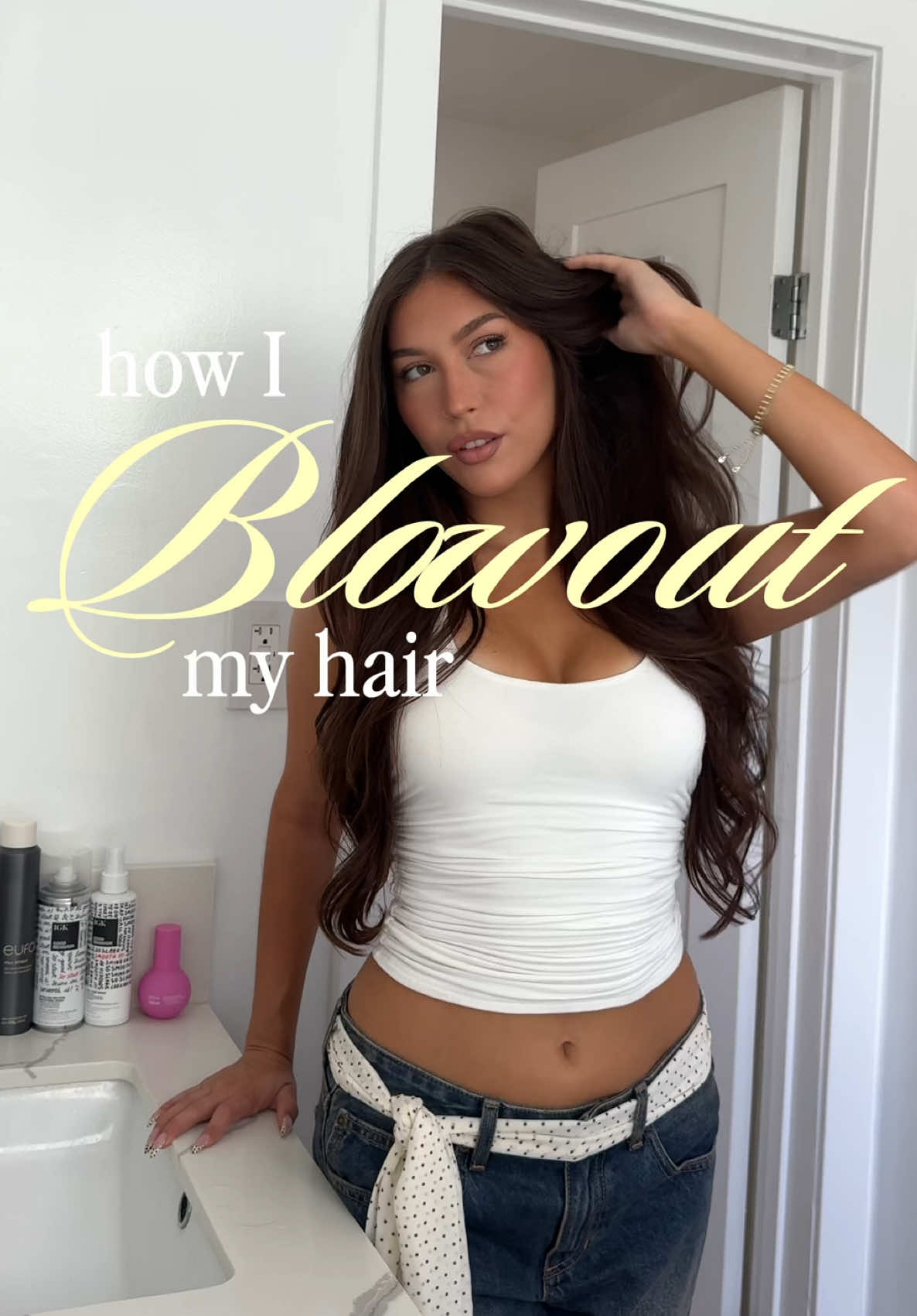 big mama🗣️  hair details: hair tool @T3 Micro  4 in 1 & smoothing spray @igksalons  texture spray @Living Proof, Inc.  hair oil @isima                      #notandad #blowoutbrush #blowout #t3micro #brunettehairinspo 