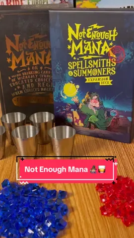 What is an drunk wizards favorite spell? Fireball ☄️🧙🏼‍♂️ Not enough mana is fun drinking game that anyone can play! This is the special archmage edition that comes with the special drinking cups and leather bags. There is an expansion that has launched as well that adds even more spells and drinking! Not enough mana will be in bio. This game was created by @notenoughmana  #GameNight #boardgames #partygames This video is Sponsored 🥳☄️