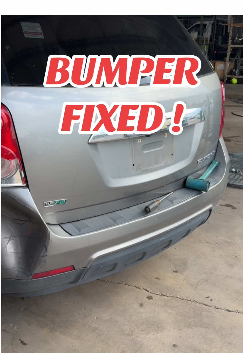 Heat gun, brake parts cleaner and something to push with = BUMPER FIXED ! #carrepair #bumperdamage #brakepartscleaner #carsoftiktok #autopartscity 